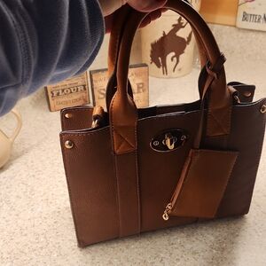 Chic Brown Leather Satchel